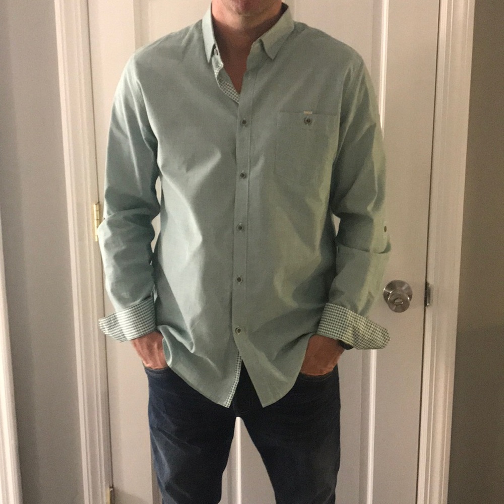 Ted Baker light green button down shirt size 5